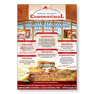 Campingstüberl Waidring, Plakat 2010.