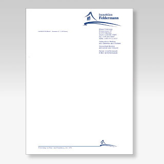 Immobilien Feldermann, Briefpapier 2006.